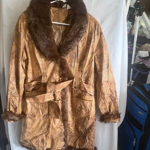 Elegant Faux Fur Trimmed Brown Teddy Jacket